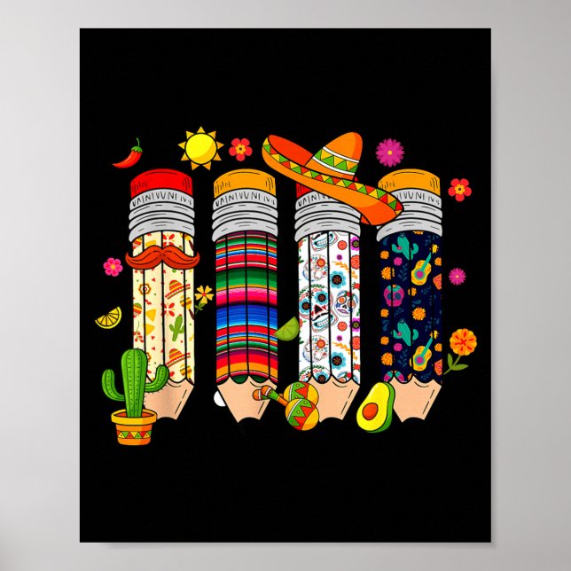 Póster Nacho Average Teacher Cinco De Mayo Fiesta Mexican (Frente)