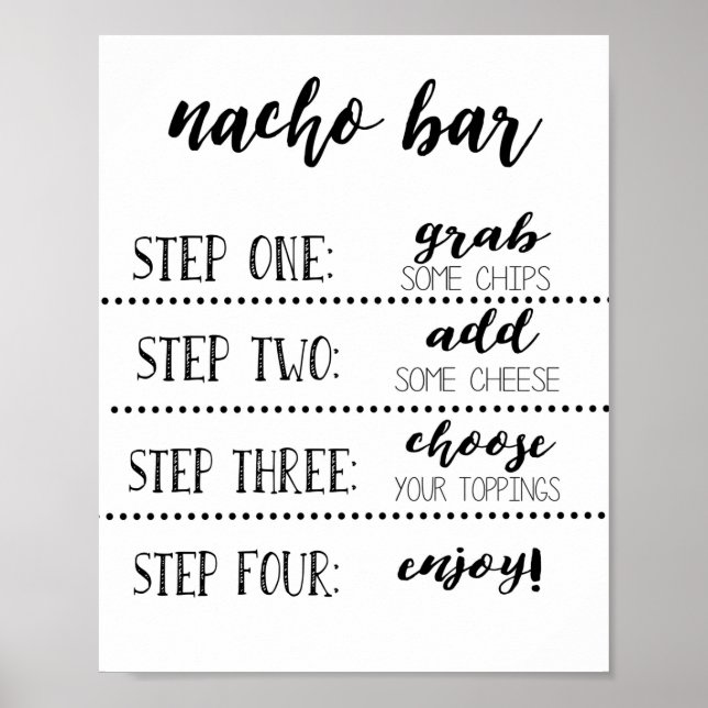 Póster Nacho Bar Sign, Make Your Own Nachos (Frente)