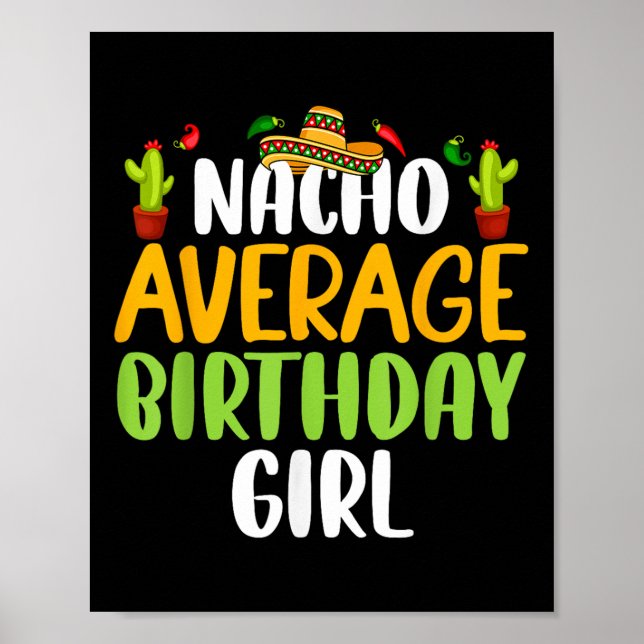 Póster Nacho Chica promedio de cumpleaños Cinco De Mayo (Frente)