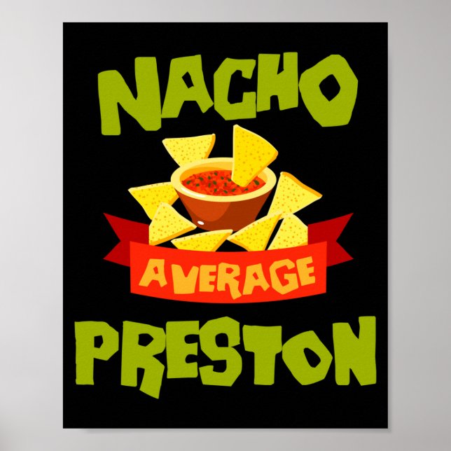 Póster Nacho cumpleaños divertido apellido preston promed (Frente)