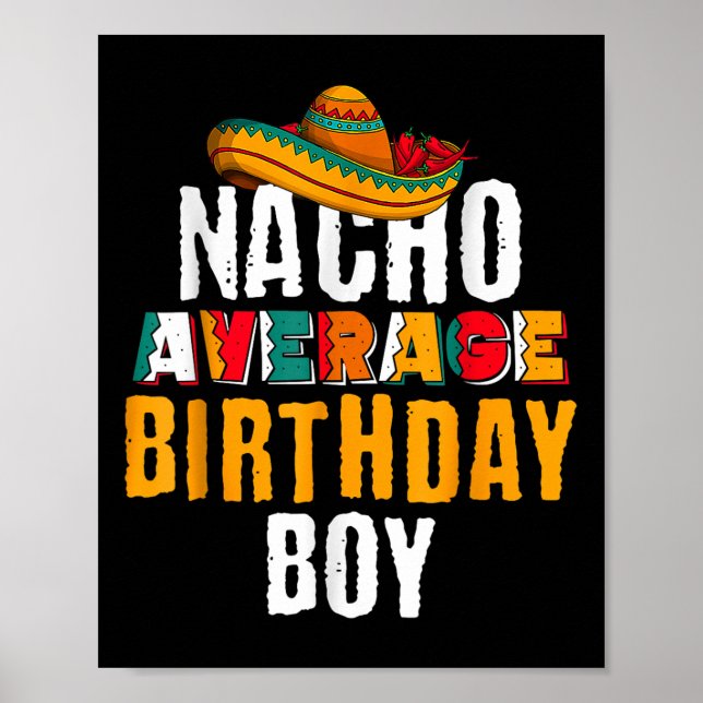 Póster Nacho promedio de cumpleaños Cinco De Mayo Funny M (Frente)