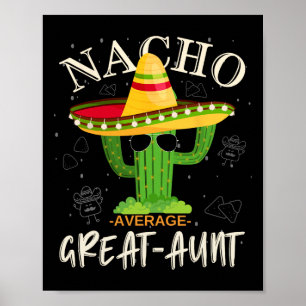 Póster Nacho Promedio De Gran Tía De La Familia Retro Vin
