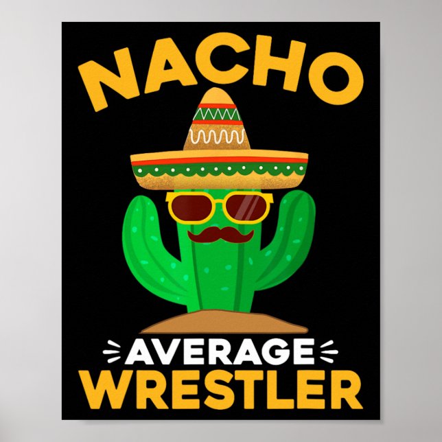 Póster Nacho promedio de luchador gracioso México Cinco D (Frente)