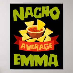 Póster Nacho Promedio Emma Funny Cumpleaños Personalizado