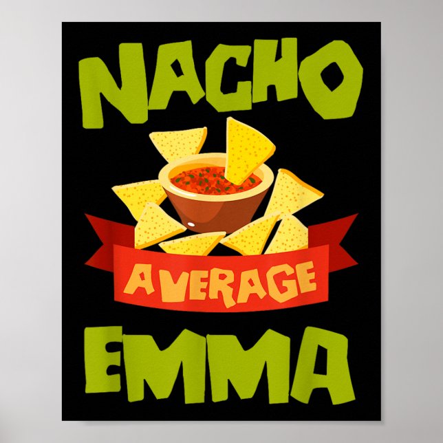Póster Nacho Promedio Emma Funny Cumpleaños Personalizado (Frente)