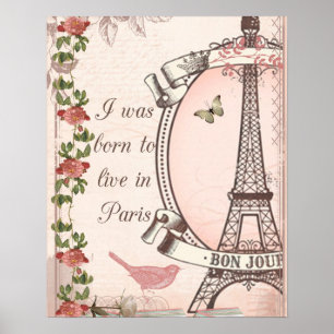Póster Nací para vivir en París