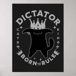 Póster Nacida para gobernar | Diseño divertido de gato
