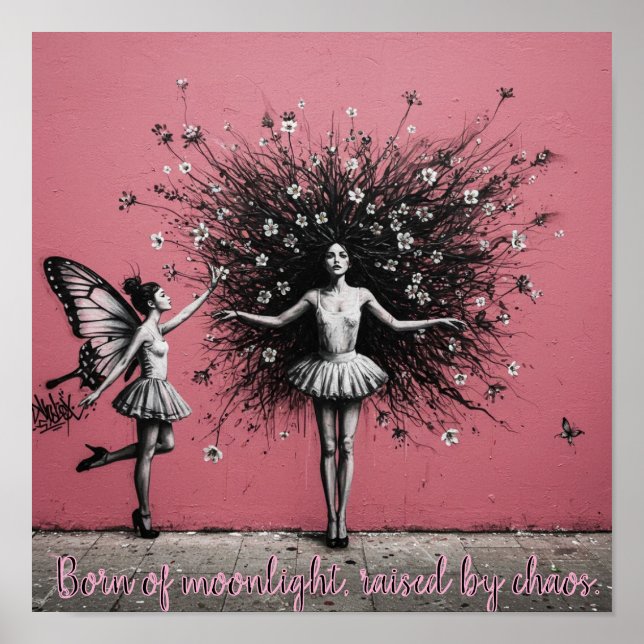Póster Nacido a la luz de la luna, levantado por el caos. (Frente)
