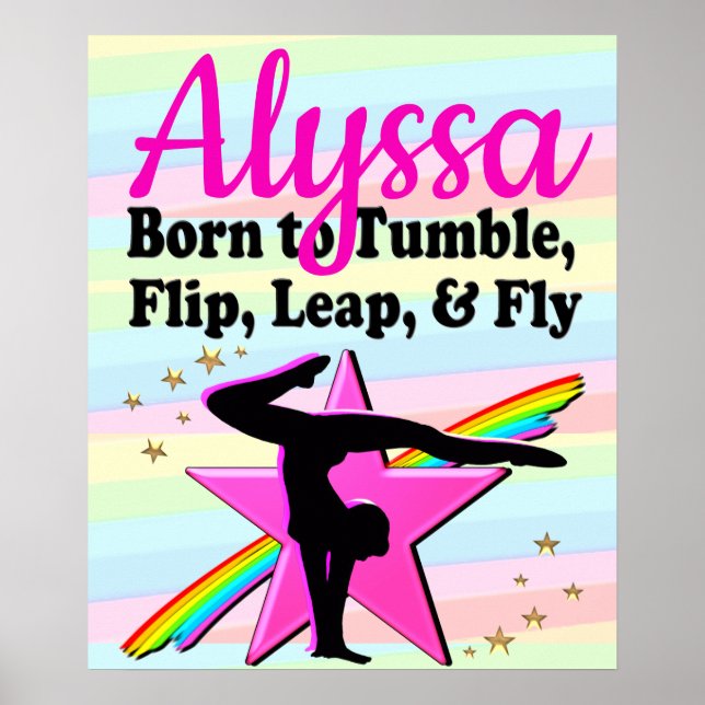 PÓSTER NACIDO A TUMBLE, FLIP, LEAP Y FLOR (Frente)