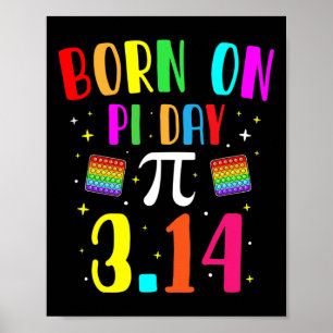 Póster Nacido El Día Del Pi Marcha Cumpleaños Math Geek P