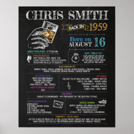 Póster Nacido en 1959 Rótulo masculino para una fiesta de