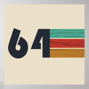 Póster nacido en 1964, cumpleaños vintage