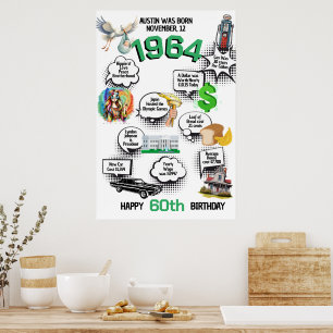 Póster Nacido en 1964 Poster de cumpleaños