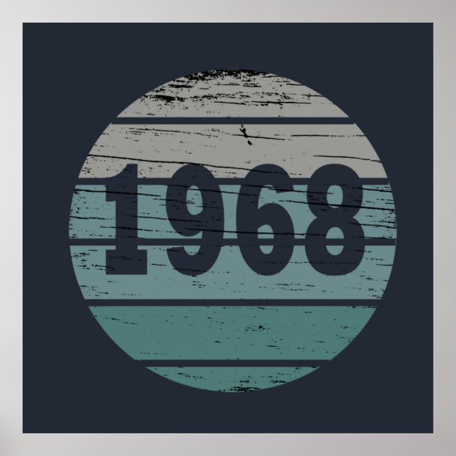 Póster nacido en 1968 con una puesta de sol clásica (Frente)