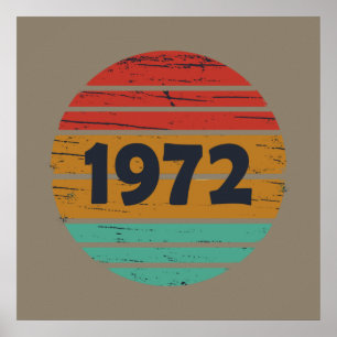 Póster nacido en 1972 vintage cumpleaños