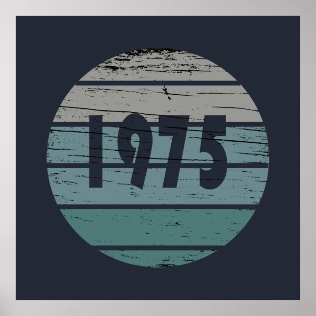 Póster nacido en 1975, cumpleaños vintage (Frente)