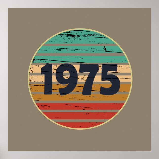 Póster Nacido en 1975, regalo de 50 años (Frente)