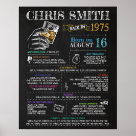 Póster Nacido en 1975 Rótulo masculino para una fiesta de
