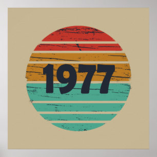 Póster nacido en 1977, cumpleaños vintage