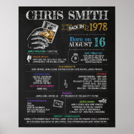 Póster Nacido en 1978 Rótulo masculino para una fiesta de