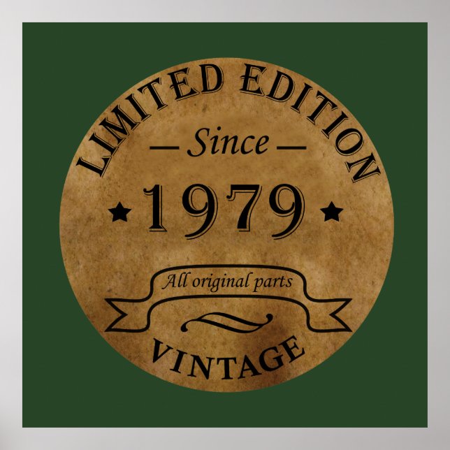 Póster Nacido en 1979, cumpleaños vintage (Frente)