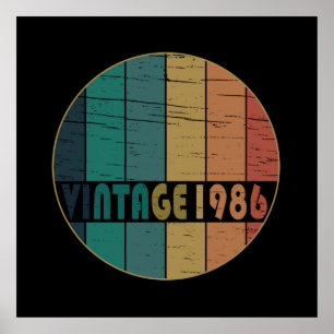 Póster Nacido en 1986 retro clásico