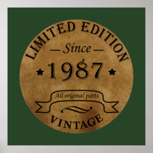 Póster Nacido en 1987 clásico vintage