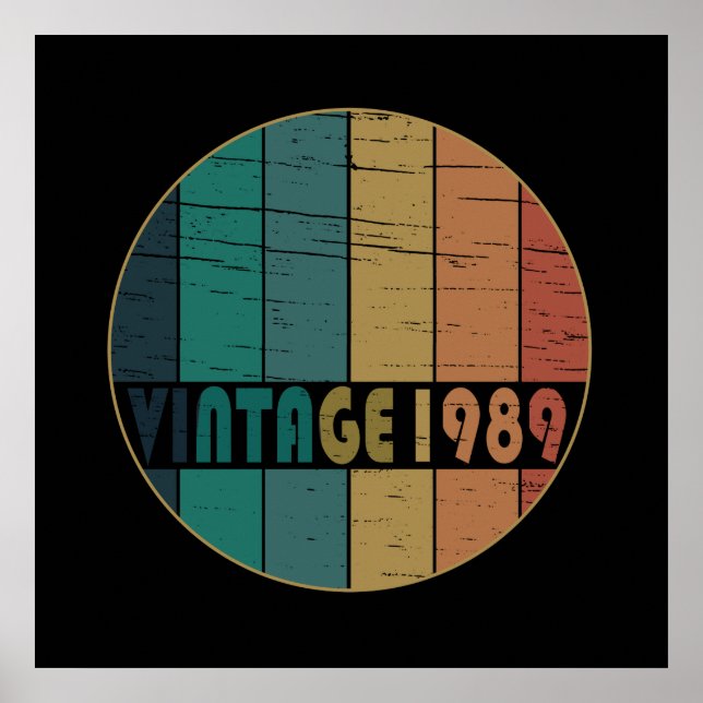 Póster nacido en 1989 cumpleaños vintage (Frente)
