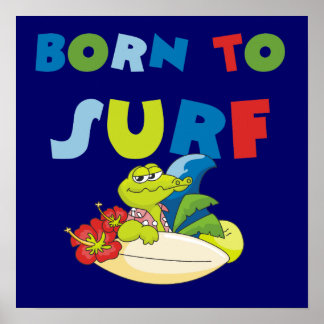 Póster Nacido en camisetas de surf y regalos
