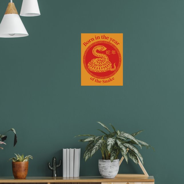 Póster Nacido en el año de la serpiente - Zodiaco chino (Salón 1)