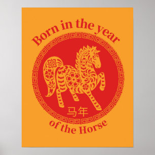 Póster Nacido en el año del Caballo – Zodiaco Chino