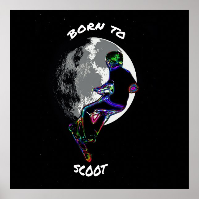 Póster Nacido en Scoot- Scooter y Moon (Frente)