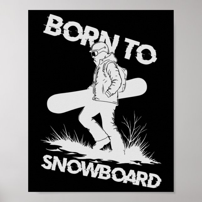 Póster Nacido En Snowboard (Frente)