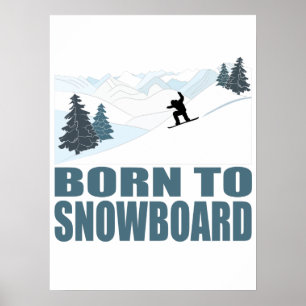 Póster Nacido En Snownoard Winter Sports