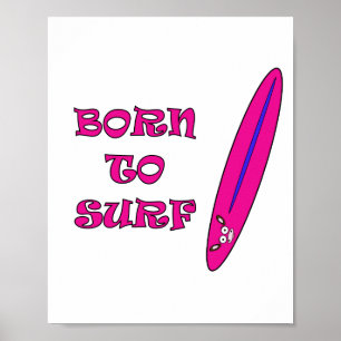 Póster Nacido en Surf Mooja en blanco
