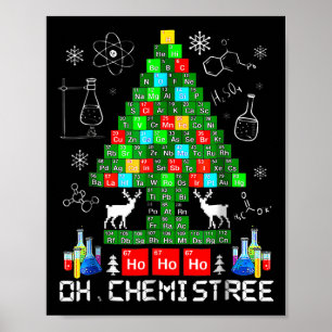 Póster Nacido Oh Chemistree Gracioso Ciencia Árbol De Nav