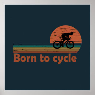 Póster Nacido para andar en bicicleta - MTB Mountain Biki