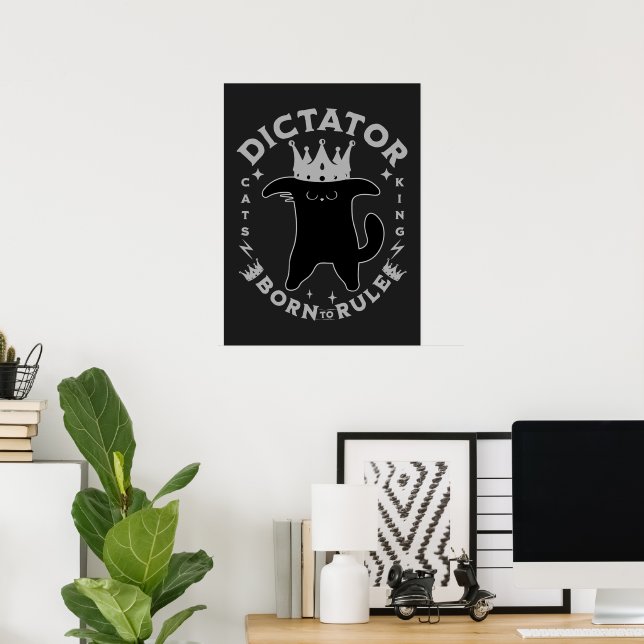 Póster Nacido para gobernar | Gracioso diseño de gatos (Oficina en casa)