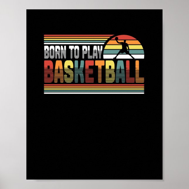 Póster Nacido Para Jugar Básquetbol College (Frente)