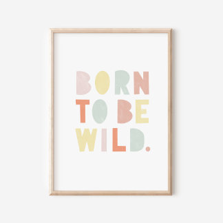 Póster Nacido Para Ser Poster De Nursery De Colorido Salv