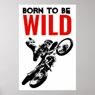 Póster Nacido para ser salvaje Motocross Motorcycle Sport