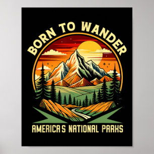 Póster Nacido Para Vagar Camping Parques Nacionales De Am