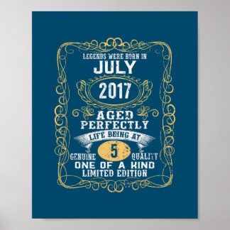 Póster Nacieron Leyendas En Julio De 2017 Quinto Cumpleañ
