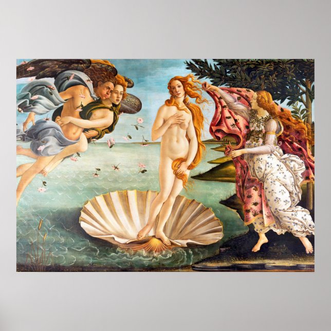 Póster Nacimiento Botticelli restaurado y restaurado de V (Frente)