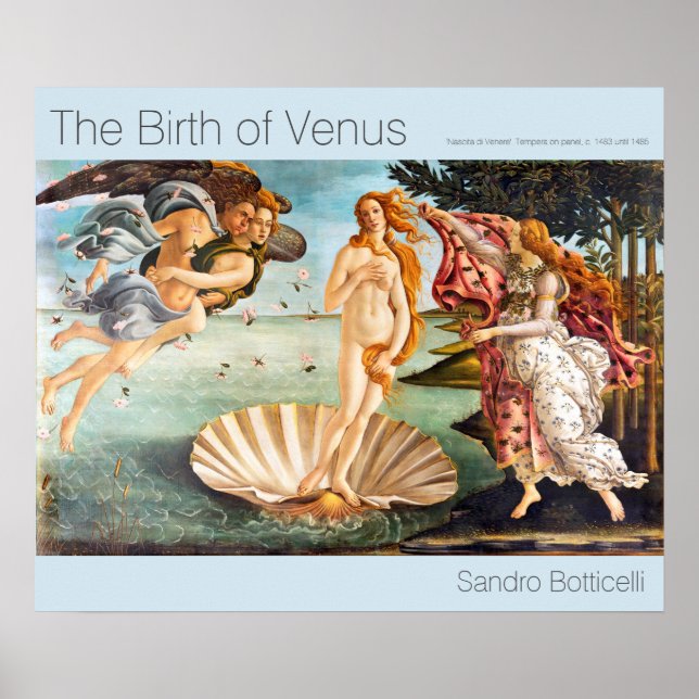 Póster Nacimiento Botticelli restaurado y restaurado de V (Frente)