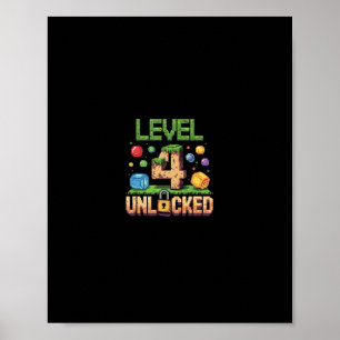 Póster Nacimiento Camisa de Niños Nivel 4 Desbloqueado 4