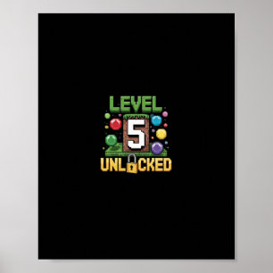 Póster Nacimiento Camisa de Niños Nivel 5 Desbloqueado 5