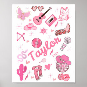 Póster Nacimiento Chica Groovy Taylor Nombre personal