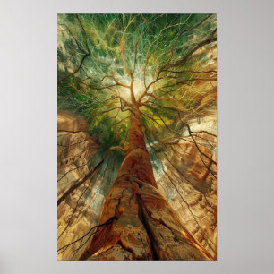 Póster Nacimiento cósmico - Poster de árbol de energía co