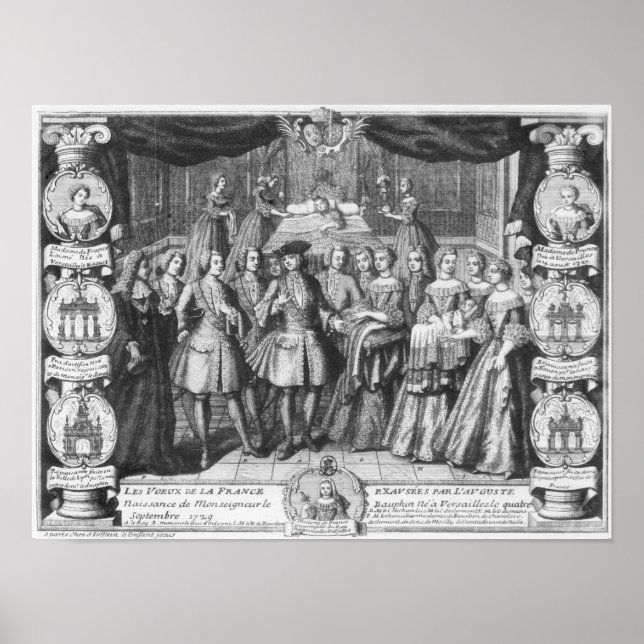 Póster Nacimiento de Luis, Daufino de Francia (Frente)